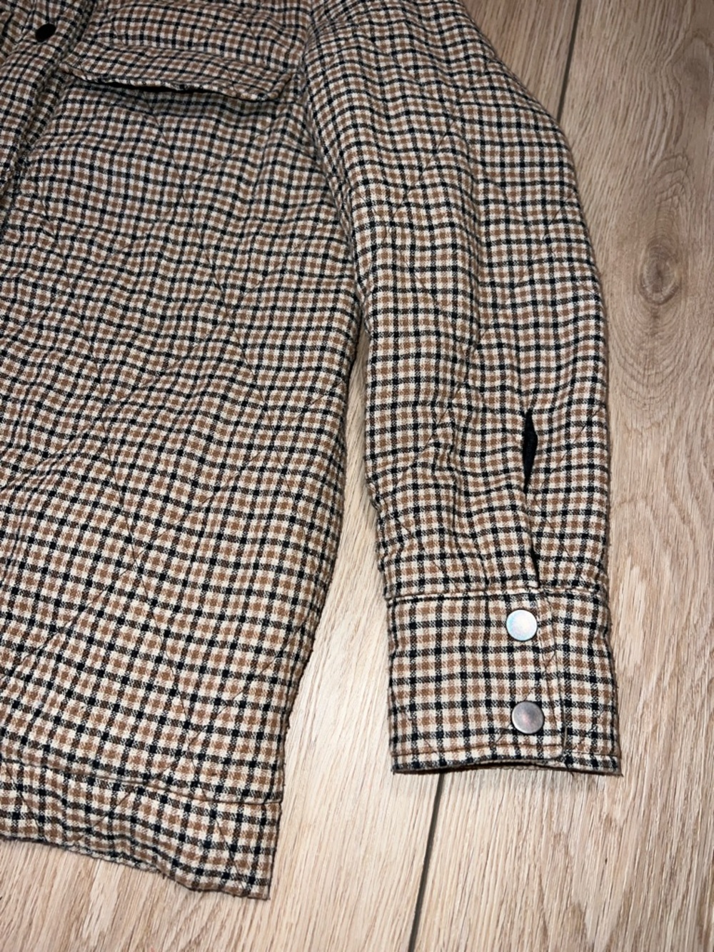 Zara Checked Shirt Jacket with Tan Corduroy Collar - Picture 6 of 16